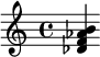 {\key c \major <des' f' aes' b'>}