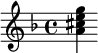 {\key d \minor <a' cis'' e'' g''>}