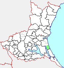 大洋村の県内位置図