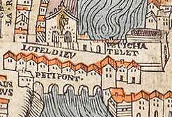 O Petit-Pont no mapa de Truschet e Hoyau (1550).