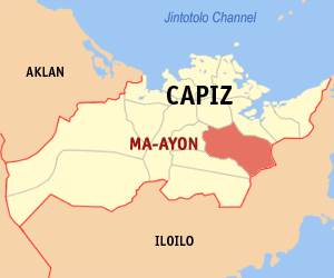 Mapa sa Capiz nga nagpakita kon asa nahimutang ang Ma-ayon