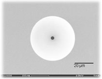 image d'une pipette à surface plane obtenue par microscope électronique à balayage. Les deux types de pipette sont composées de verre de borosilicate.