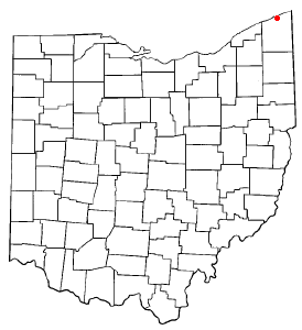 Location of Ashtabula, Ohio