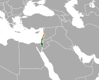 Bản đồ vị trí Israel và Lebanon