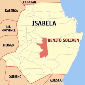 Mapa han Isabela nga nagpapakita han kahamutang an Benito Soliven