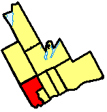 Map showing Pickering's location in Durham Region