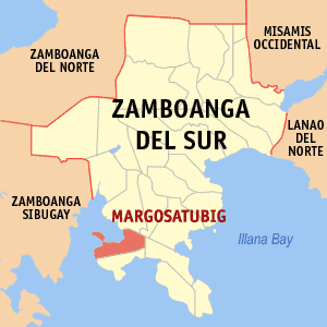 Mapa han Zamboanga del Sur nga nagpapakita kon hain nahamutangan an Margosatubig