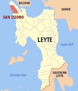 Mapa han Leyte nga nagpapakita kon hain an San Isidro