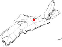 Location of New Glasgow, Nova Scotia