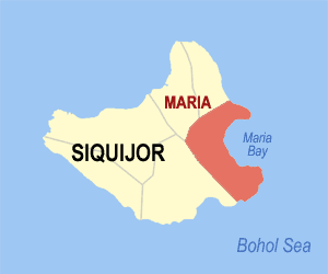 Bản đồ Siquijor với vị trí của Maria