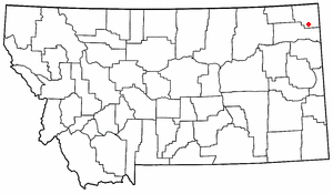 Location of Medicine Lake, Montana