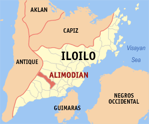 Mapa han Iloilo nga nagpapakita kon hain nahamumutangan an Alimodian