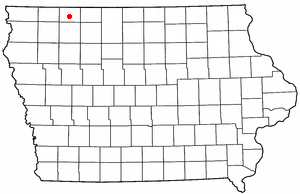 Location of Milford, Iowa