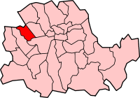 Metropolitan Borough shown within the County of London