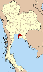 Map of Thailand highlighting the province