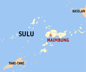 Mapa han Sulu nga nagpapakita kon hain nahamutang an Maimbung