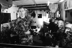 Tech. Sgt. Don Blackwell prepares to take a class "up" in the altitude chamber at Langley AFB, VA