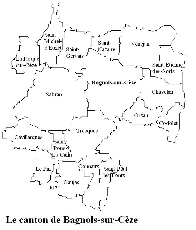 Municipis del cantó de Bagnols-sur-Cèze