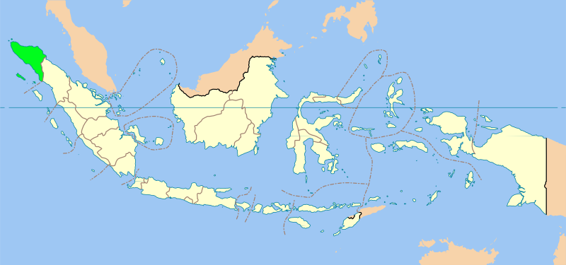 Map showing Aceh within Indonesia