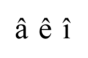 Letters with a circumflex accent