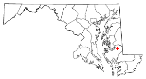 Location of Hurlock, Maryland