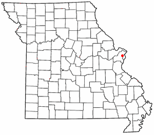 Location of Velda City, Missouri