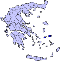 Location of Samos Prefecture in Greece