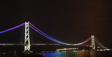 Akashi-Kaikyo Bridge on April 27, 2003