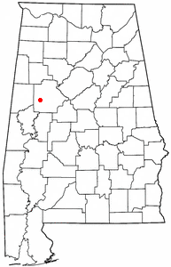 Location of Coker, Alabama