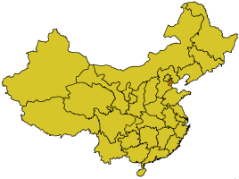 Tianjin is highlighted on this map