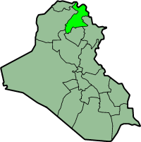 Map showing Arbil governorate in Iraq