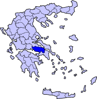 Položaj Prefekture Beotija, Boetija, Viotija u Grčkoj