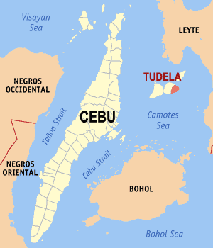 Mapa sa Sugbo nga nagapakita kon asa nahamutangan ang Tudela