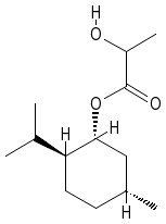 Structuurformule van L-menthyllactaat