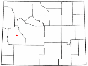 Location of Pinedale, Wyoming