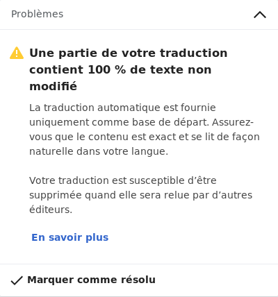 Avertissement de traduction automatique, à vérifier avant publication.