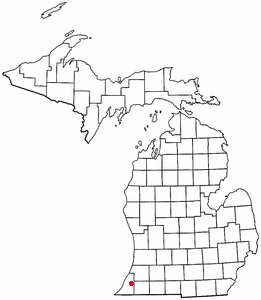 Location of Eau Claire, Michigan