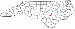 Location of Vann Crossroads, North Carolina