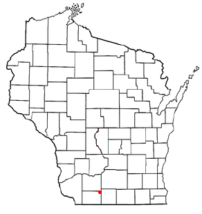 Location of Blanchardville, Wisconsin