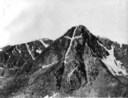 This photograph of the legendary Mount of the Holy Cross in Colorado was taken by William Henry Jackson in 1874.