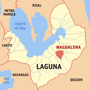 Mapa han Laguna nga nagpapakita kon hain nahimutang an Magdalena