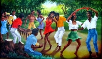 Marimba en el campo, an example of his artistic expression of Afro-Esmeraldean culture.