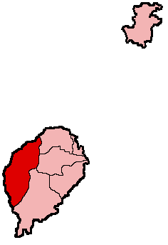 Localização do distrito de Cantagalo no São Tomé e Príncipe