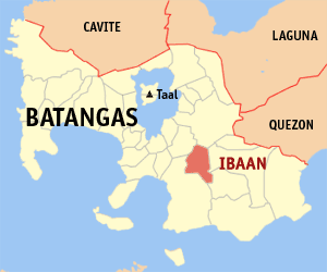 Bản đồ của Batangas với vị trí của Ibaan