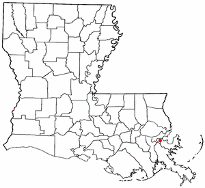 Location of Meraux, Louisiana