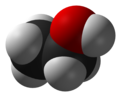 Spacefill model of ethanol