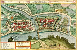 A szolnoki vár egy 1617-es rézmetszeten