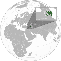 Geografisk plassering av Aserbajdsjan