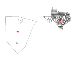 Location of Johnson City in Blanco County, Texas