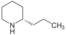 Structuurformule van (+)-coniine